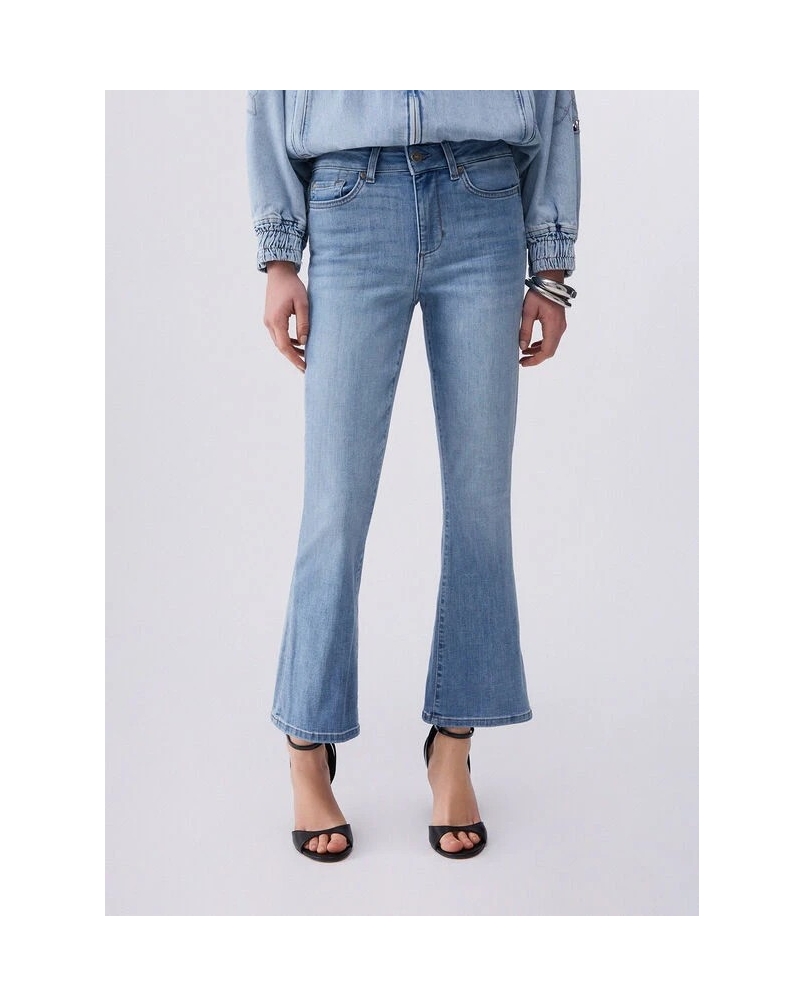 Liu Jo cropped bootcut jeans blue denim