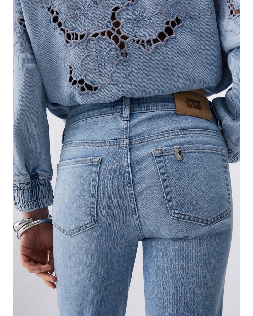 Liu Jo cropped bootcut jeans blue denim