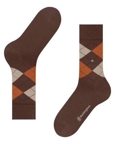 Burlington Edinburgh heren sokken hazelnut
