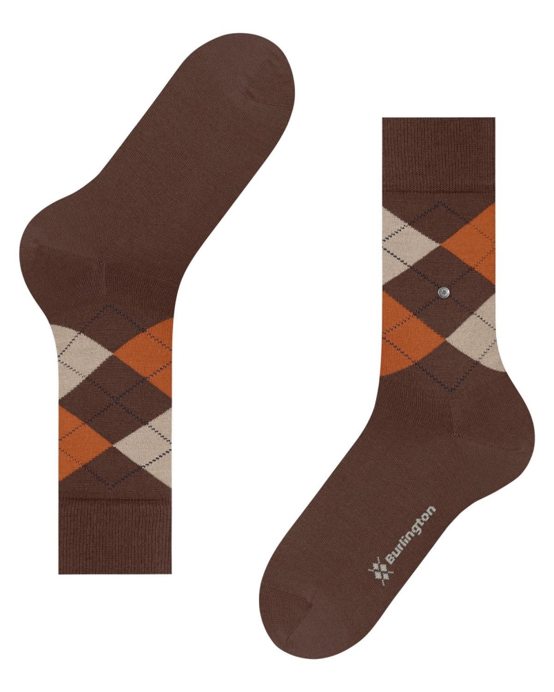 Burlington Edinburgh heren sokken hazelnut