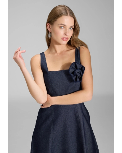SWING Swing dark denim midi dress