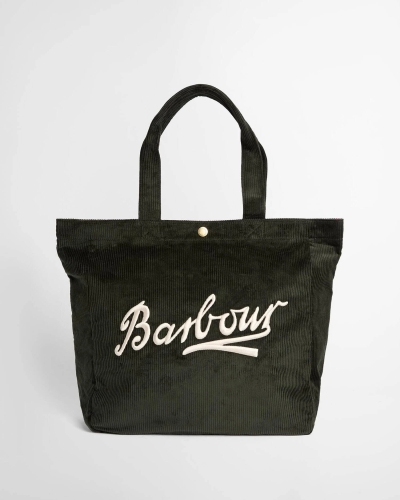 Barbour Carrick cord tote bag sg91 sage