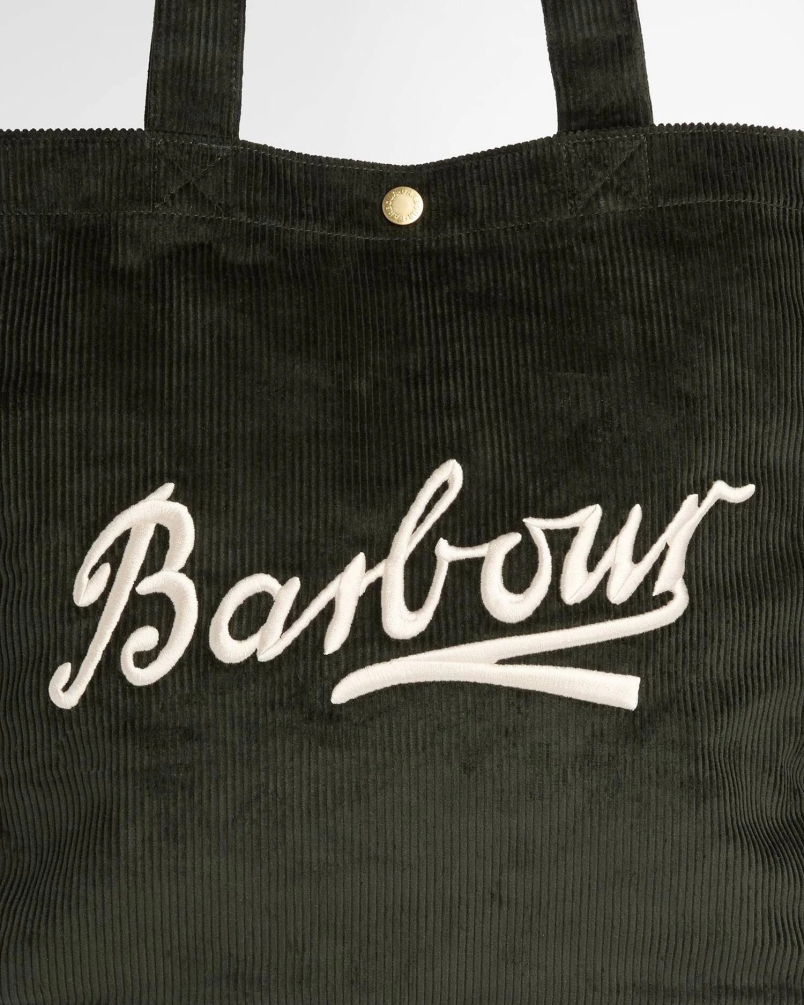 Barbour Carrick cord tote bag sg91 sage
