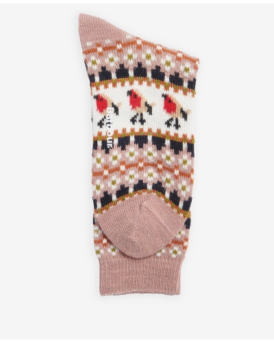 Barbour Robin fair isle sock pink