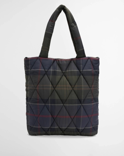 Barbour Tartan Arlene quilted tote bag tn43 shadow classic tartan