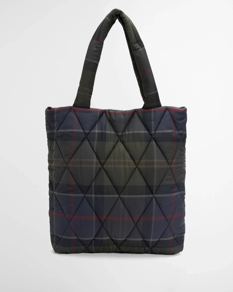 Barbour Tartan Arlene quilted tote bag tn43 shadow classic tartan