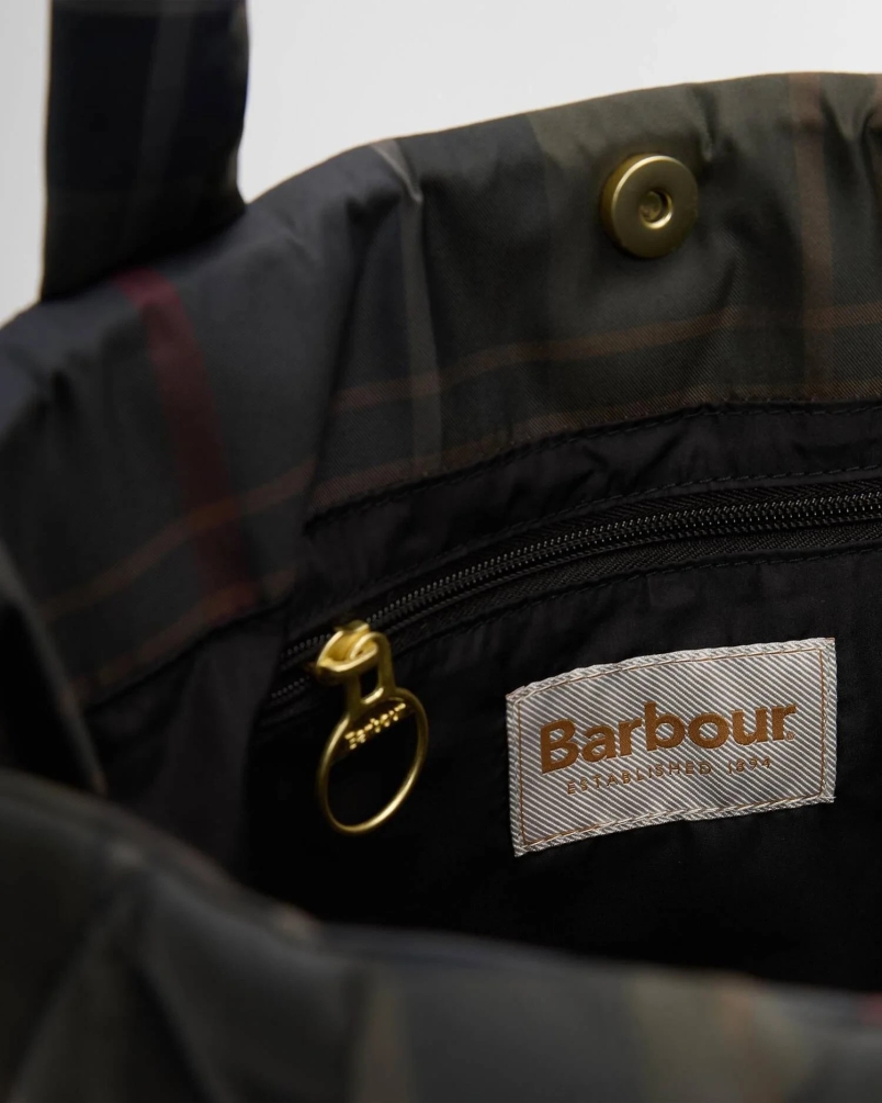 Barbour Tartan Arlene quilted tote bag tn43 shadow classic tartan