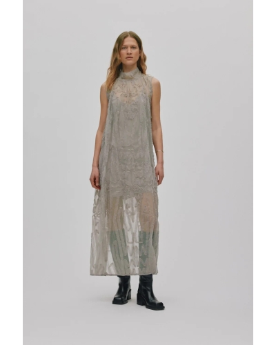 Rabens Saloner Allison splash long dress silver grey