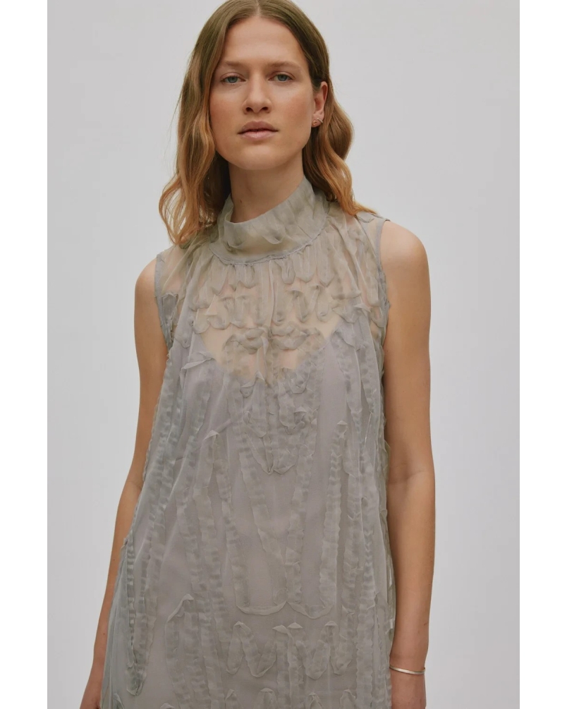 Rabens Saloner Allison splash long dress silver grey