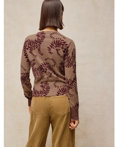 White Stuff Lois print cardigan nat mlt