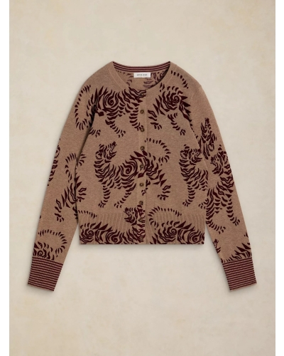 White Stuff Lois print cardigan nat mlt