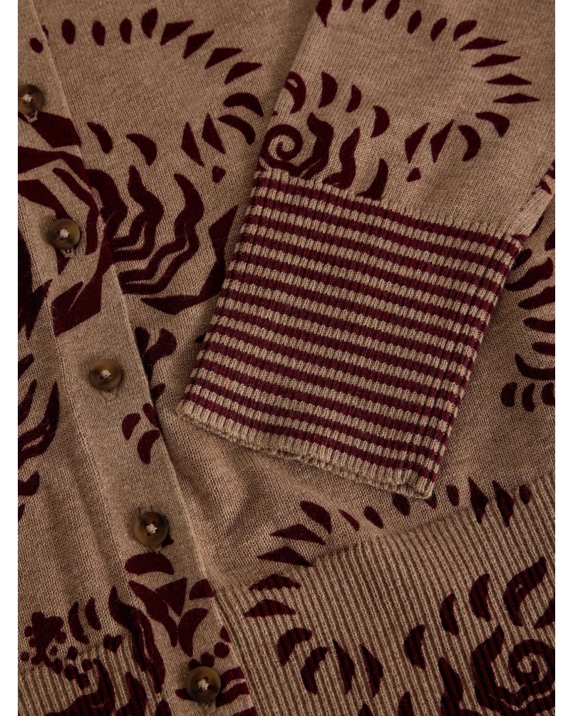 White Stuff Lois print cardigan nat mlt