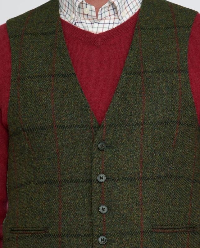 Wellington of Bilmore Tailor gilet green overcheck