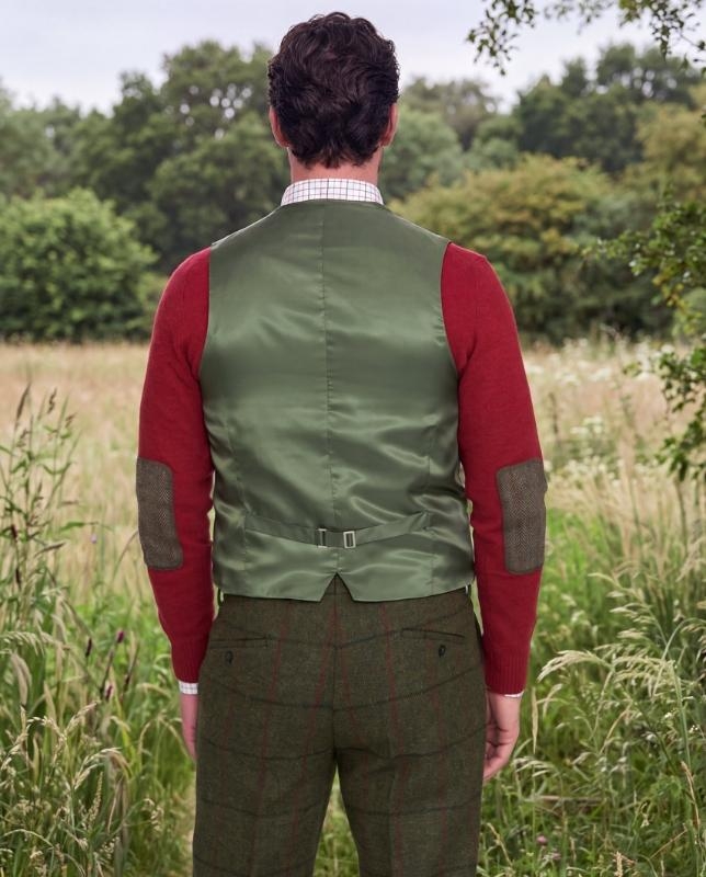 Wellington of Bilmore Tailor gilet green overcheck