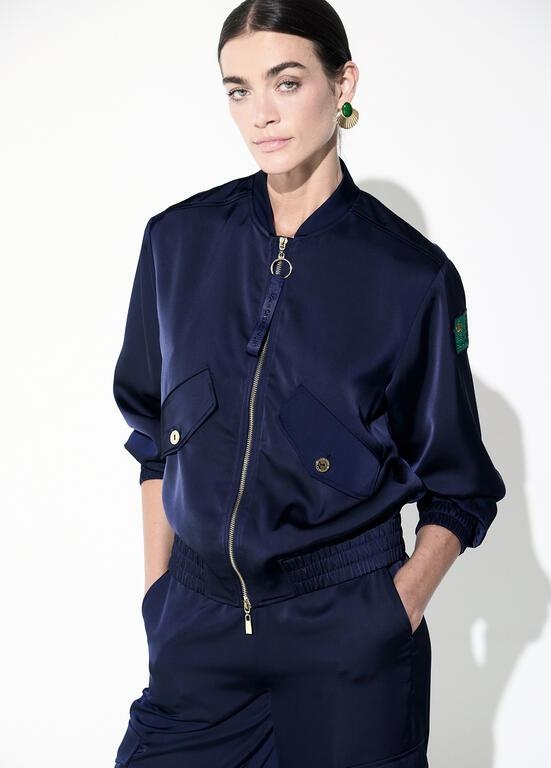 Lola Casademunt Satin bomber navy