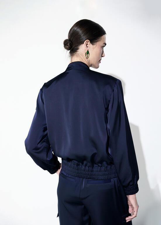Lola Casademunt Satin bomber navy