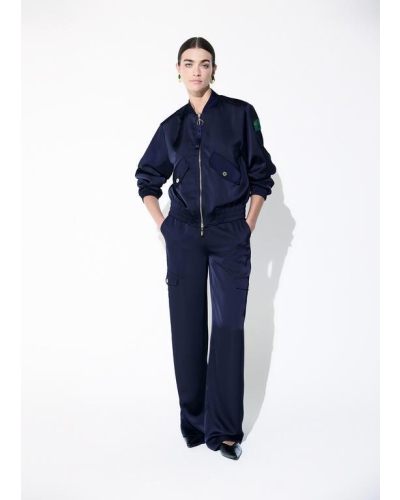 Lola Casademunt Satin bomber navy