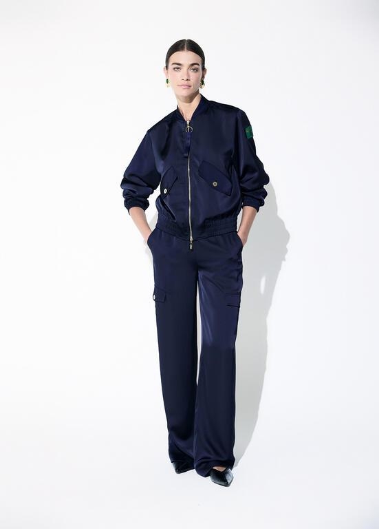 Lola Casademunt Satin bomber navy