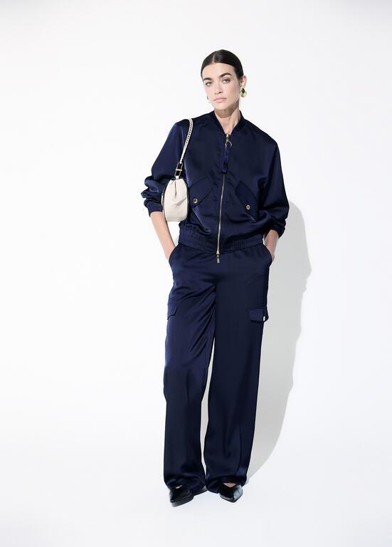 Lola Casademunt Satin bomber navy