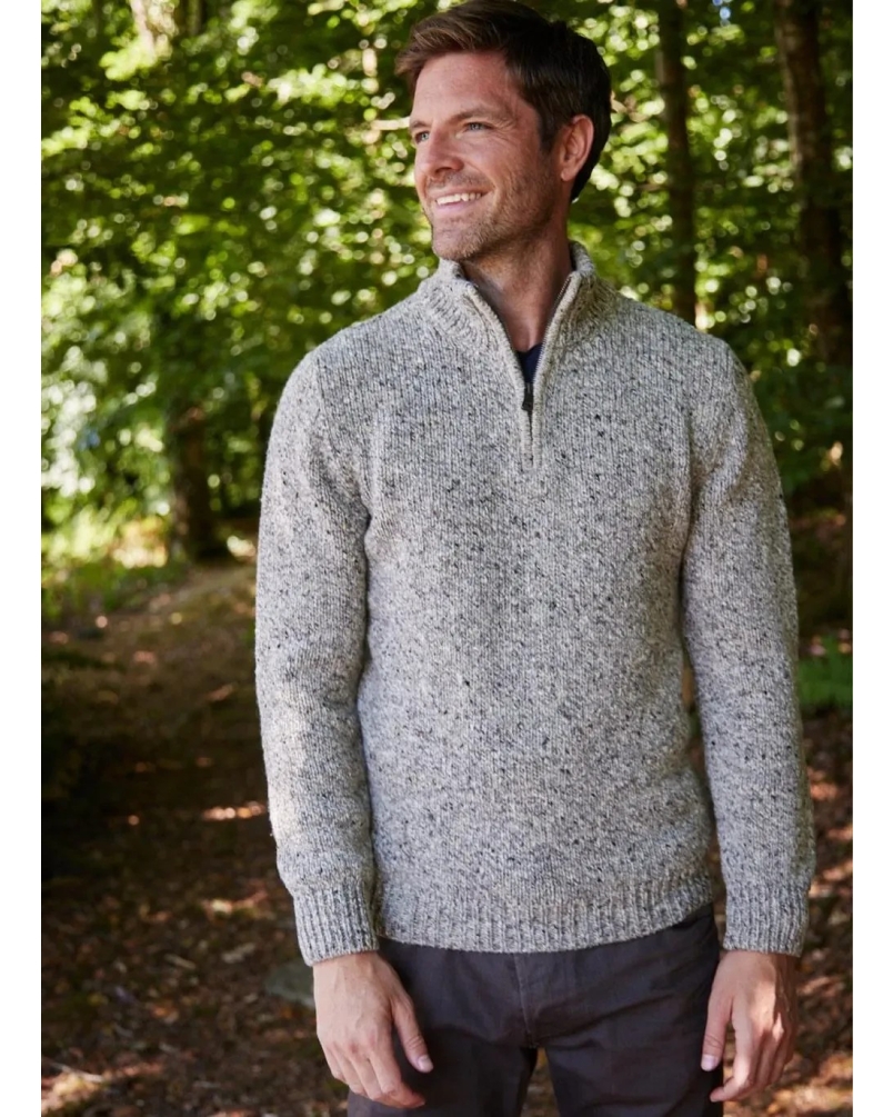 Fisherman Half zip sweater porridge porridge