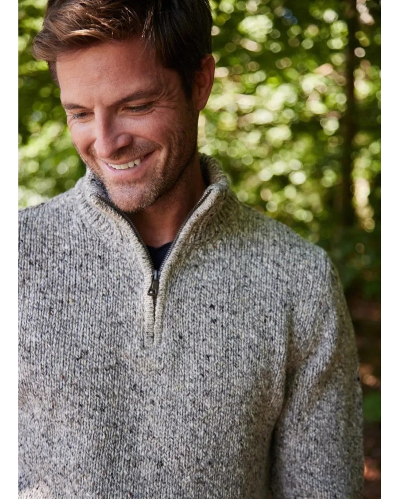 Fisherman Half zip sweater porridge porridge