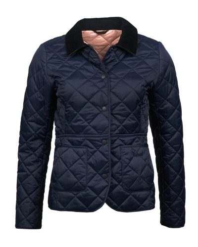 Barbour Deveron quilted jacket ny71 navy/pale pink