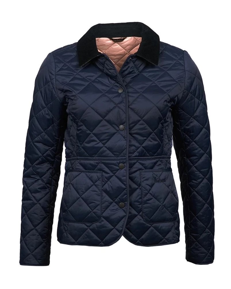 Barbour Deveron quilted jacket ny71 navy/pale pink
