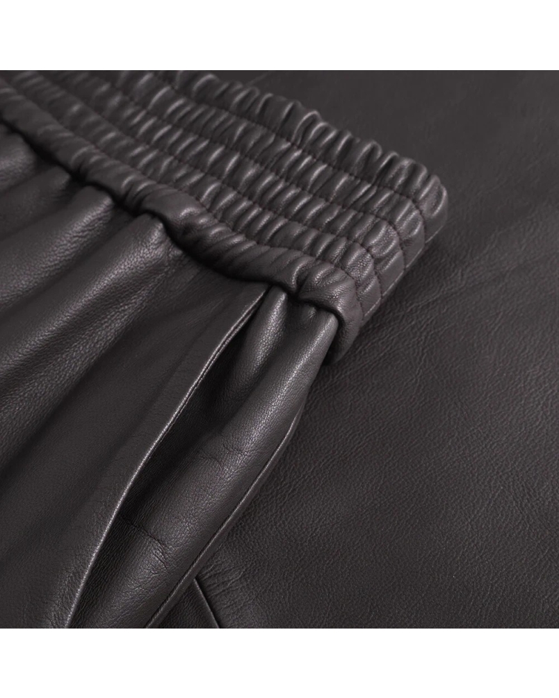 Depeche Evelyn leather skirt chocolate