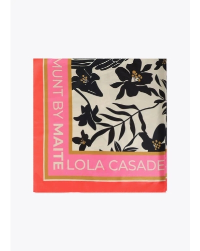 Lola Casademunt Satin scarf with floral and bird print 20z