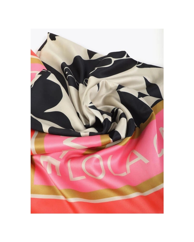 Lola Casademunt Satin scarf with floral and bird print 20z