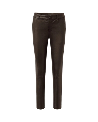Depeche Amelia leather pants 008 chocolate