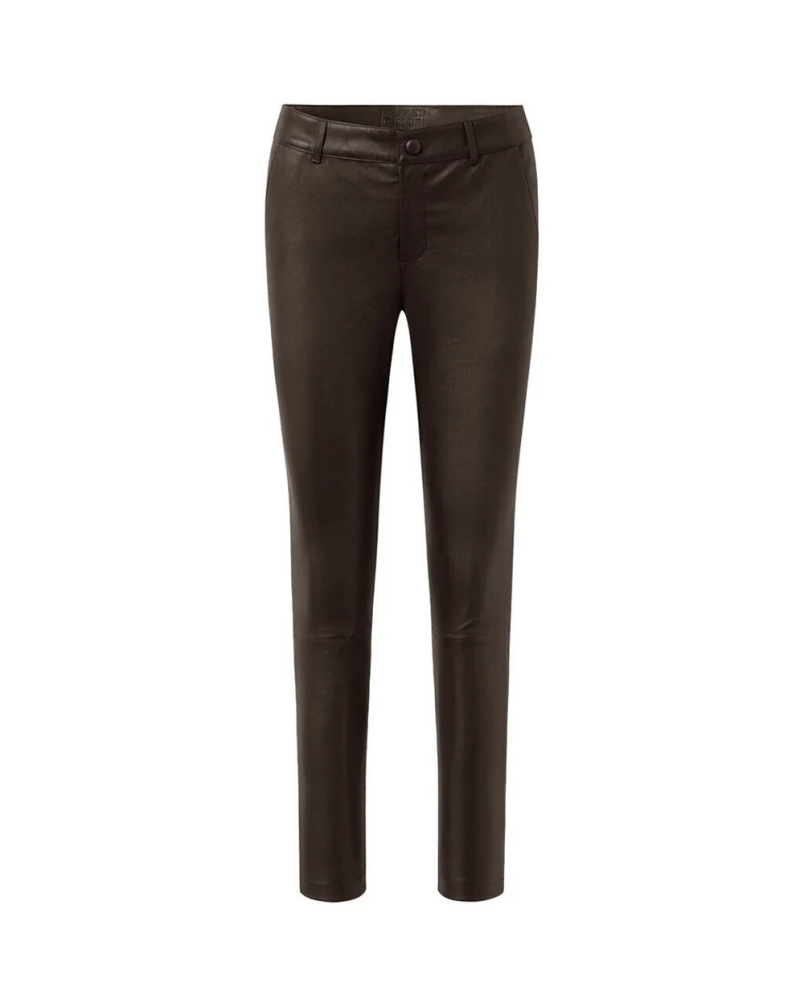 Depeche Amelia leather pants 008 chocolate