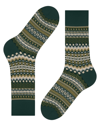 Burlington Fair Isle heren sokken forest