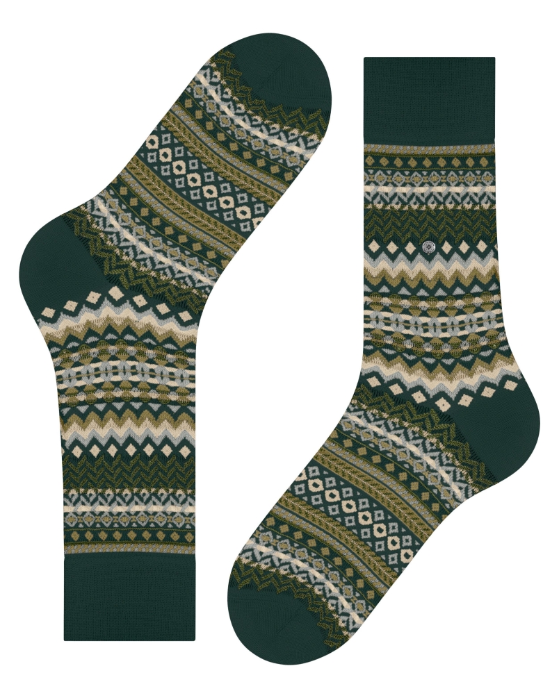 Burlington Fair Isle heren sokken forest