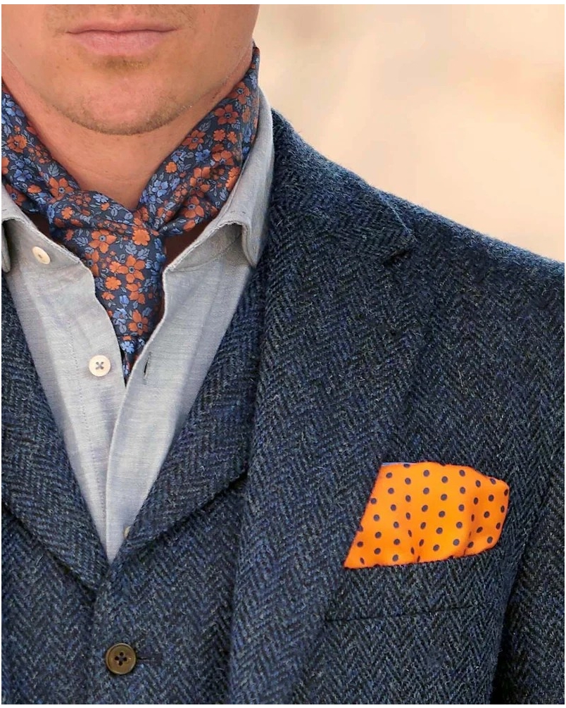 Wellington of Bilmore London blue herringbone