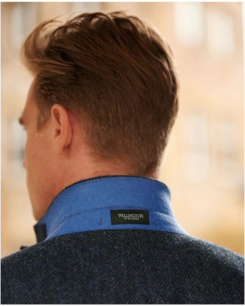 Wellington of Bilmore London blue herringbone