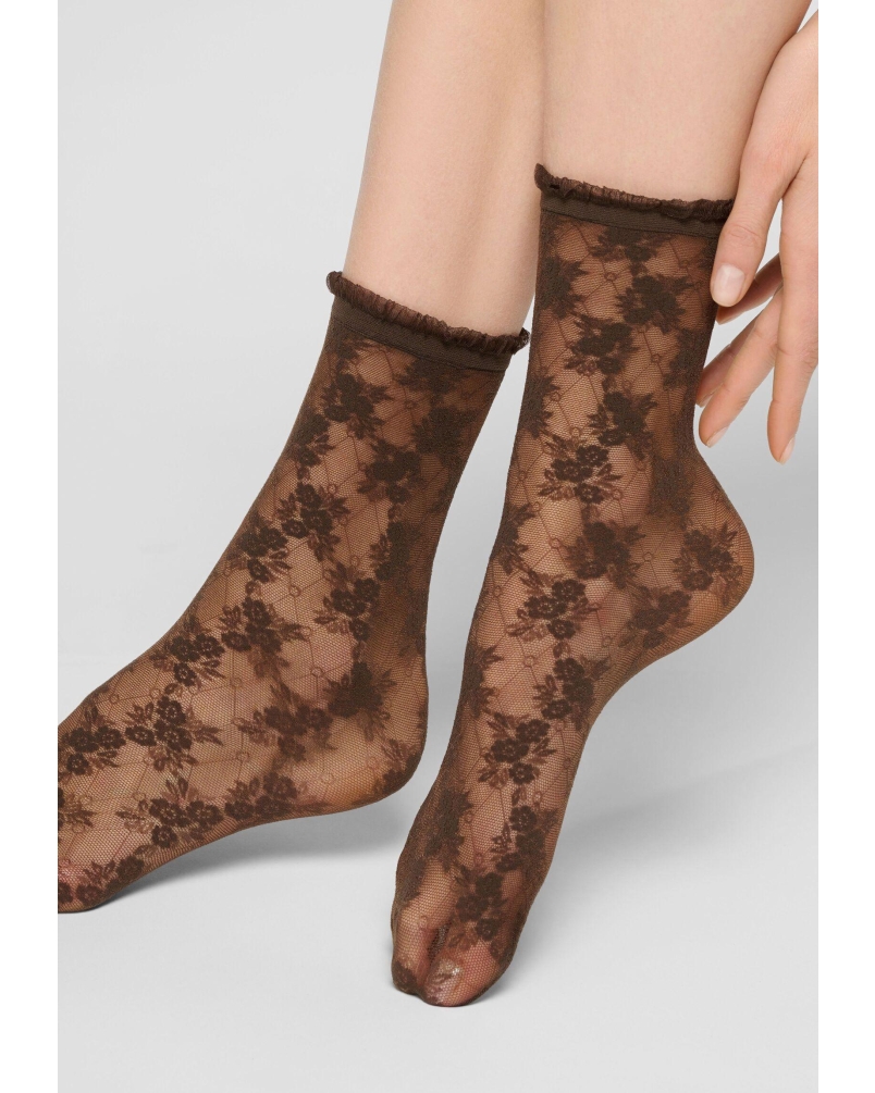 Oroblu Stylish lace 30 sok chocolate 3