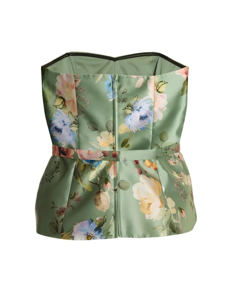 Swing Corset top with belt pistachio green/multi