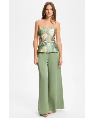 Swing Corset top with belt pistachio green/multi