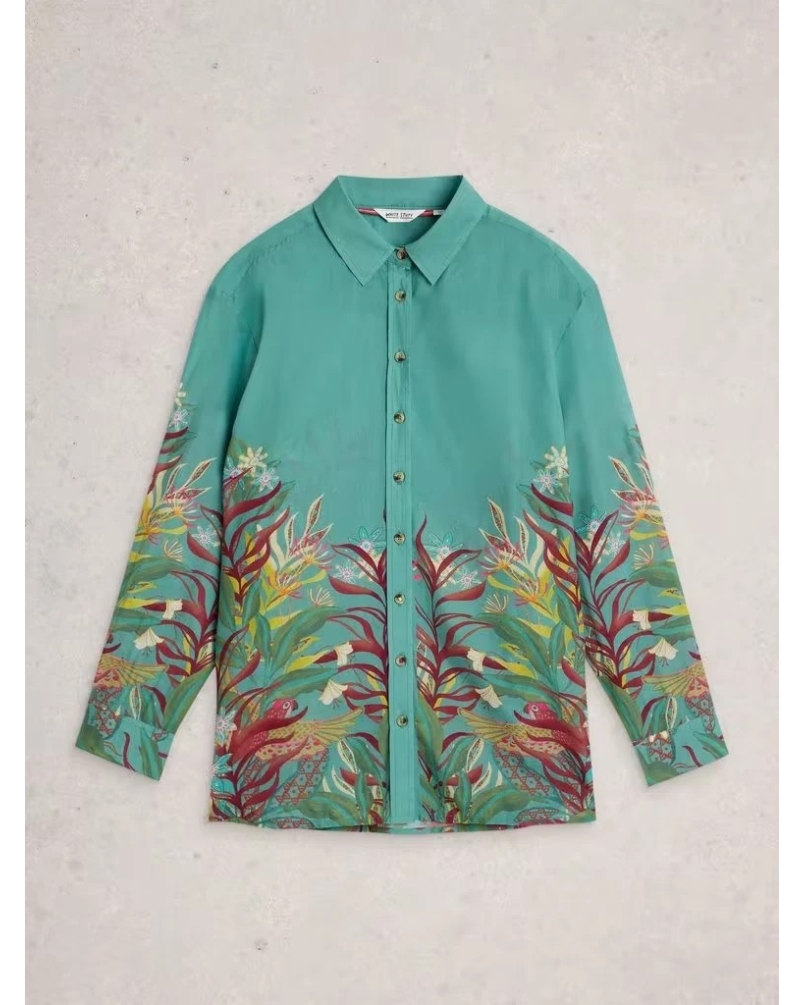 White Stuff Lydia shirt teal multi