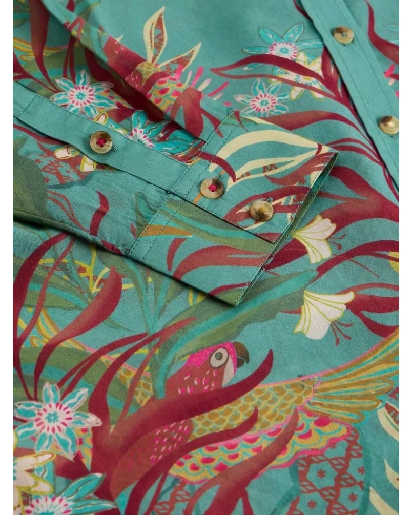 White Stuff Lydia shirt teal multi
