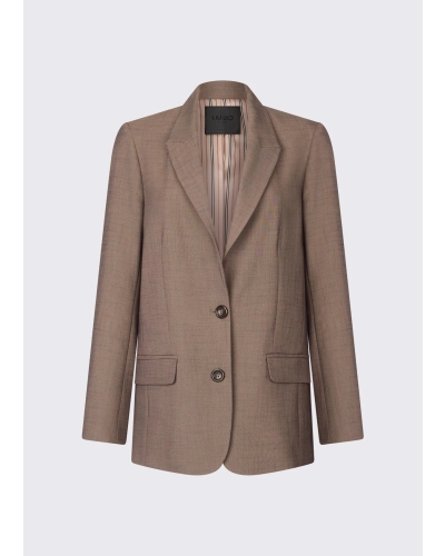 Liu Jo Oversized mélange blazer brown pepe melange