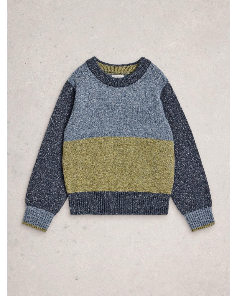 White Stuff Lucie Crewneck Jumper blue mlt