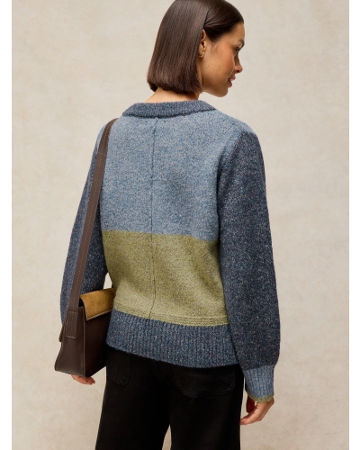 White Stuff Lucie Crewneck Jumper blue mlt