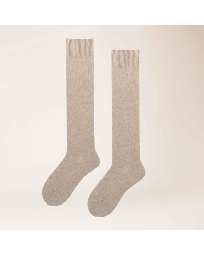Kunert Cosy cashmere kniekousen beige melange