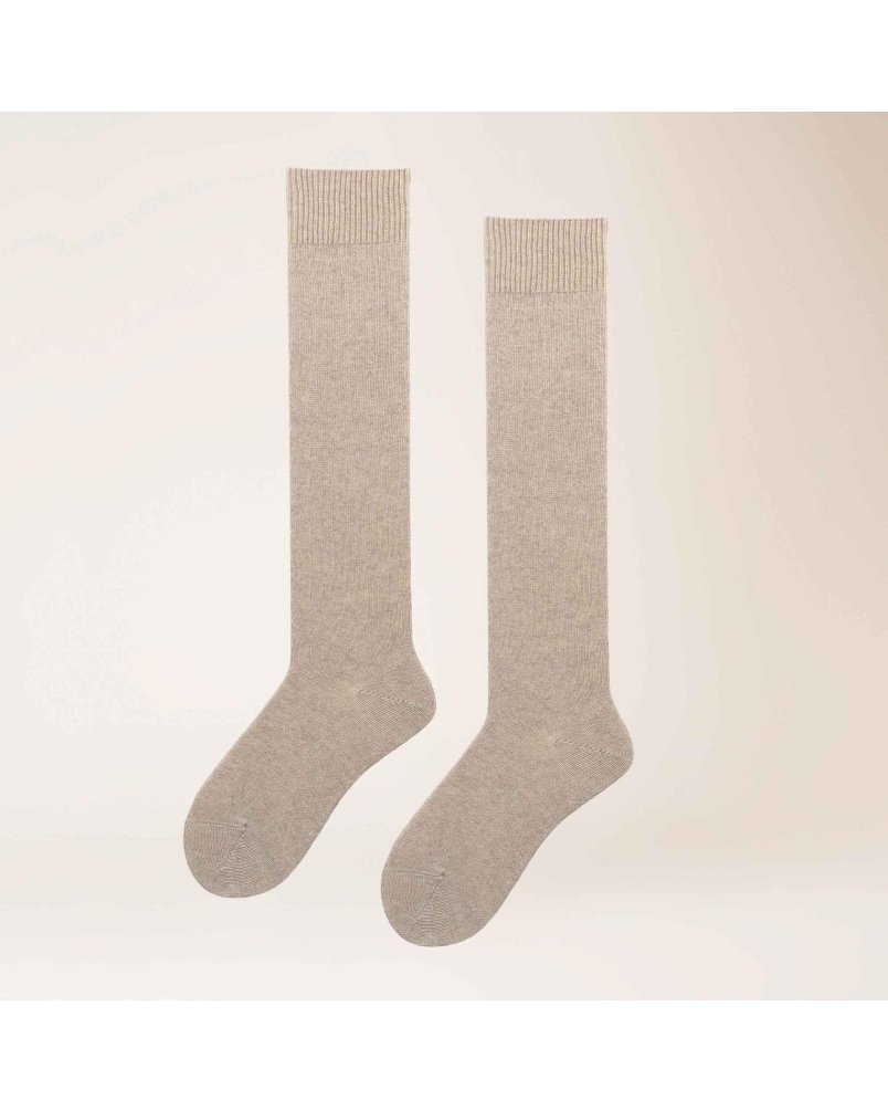 Kunert Cosy cashmere kniekousen beige melange