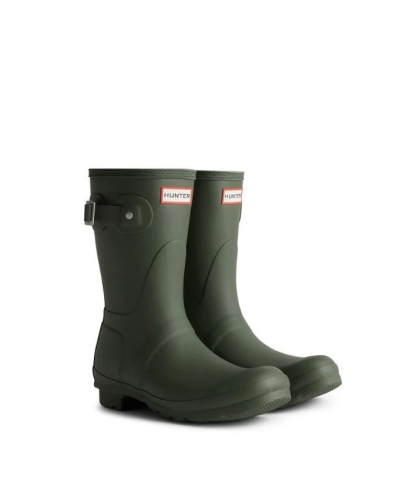Hunter Women's original short wellington boots dark olive