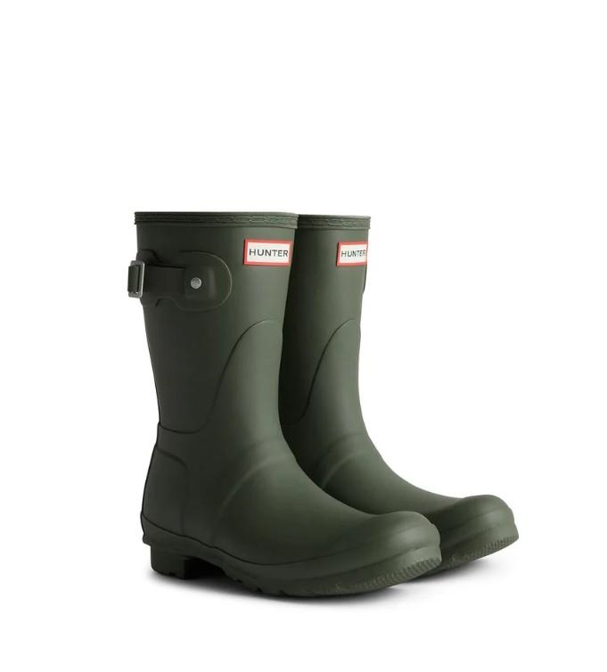 Hunter Women's original short wellington boots dark olive