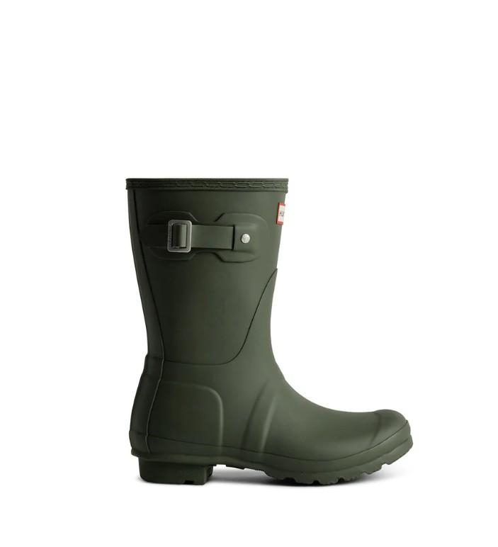 Hunter Women's original short wellington boots dark olive