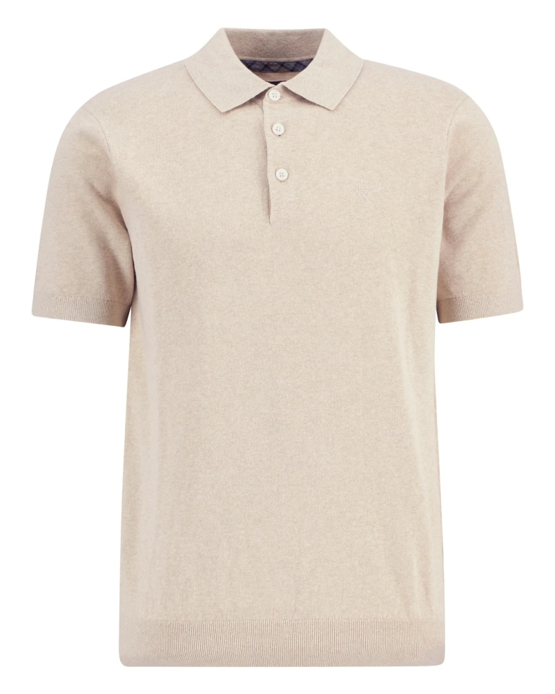 Barbour Muston linen blend polo shirt washed stone